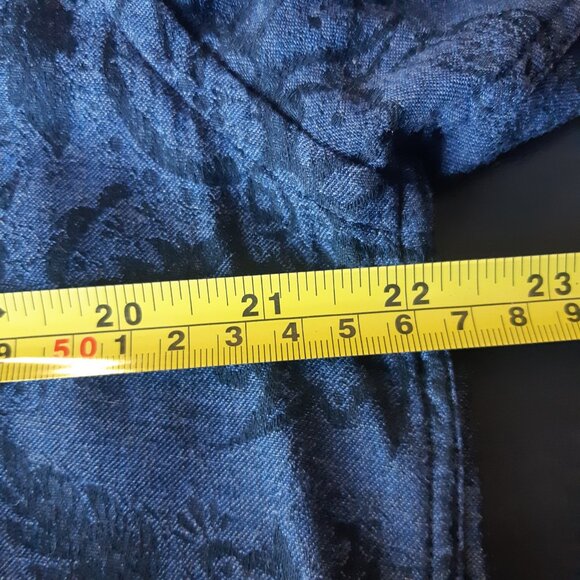 Bugatchi SZ M Classic Fit Tone on Tone Blue Woven Design Men's Button Up Shirt - Picture 10 of 12